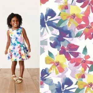 Tea Collection Multi Color Flowers Girls Dress Size 7